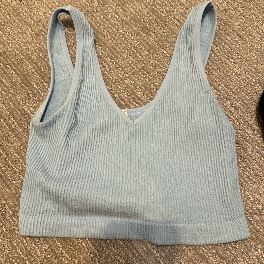 light blue tank top